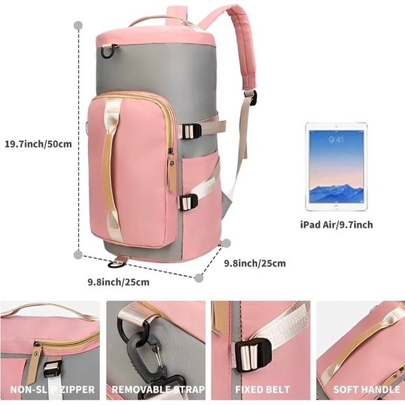 Waterproof Gym Backpack With Shoe Compartment Sports Duffel Bag - Picture 5 of 5